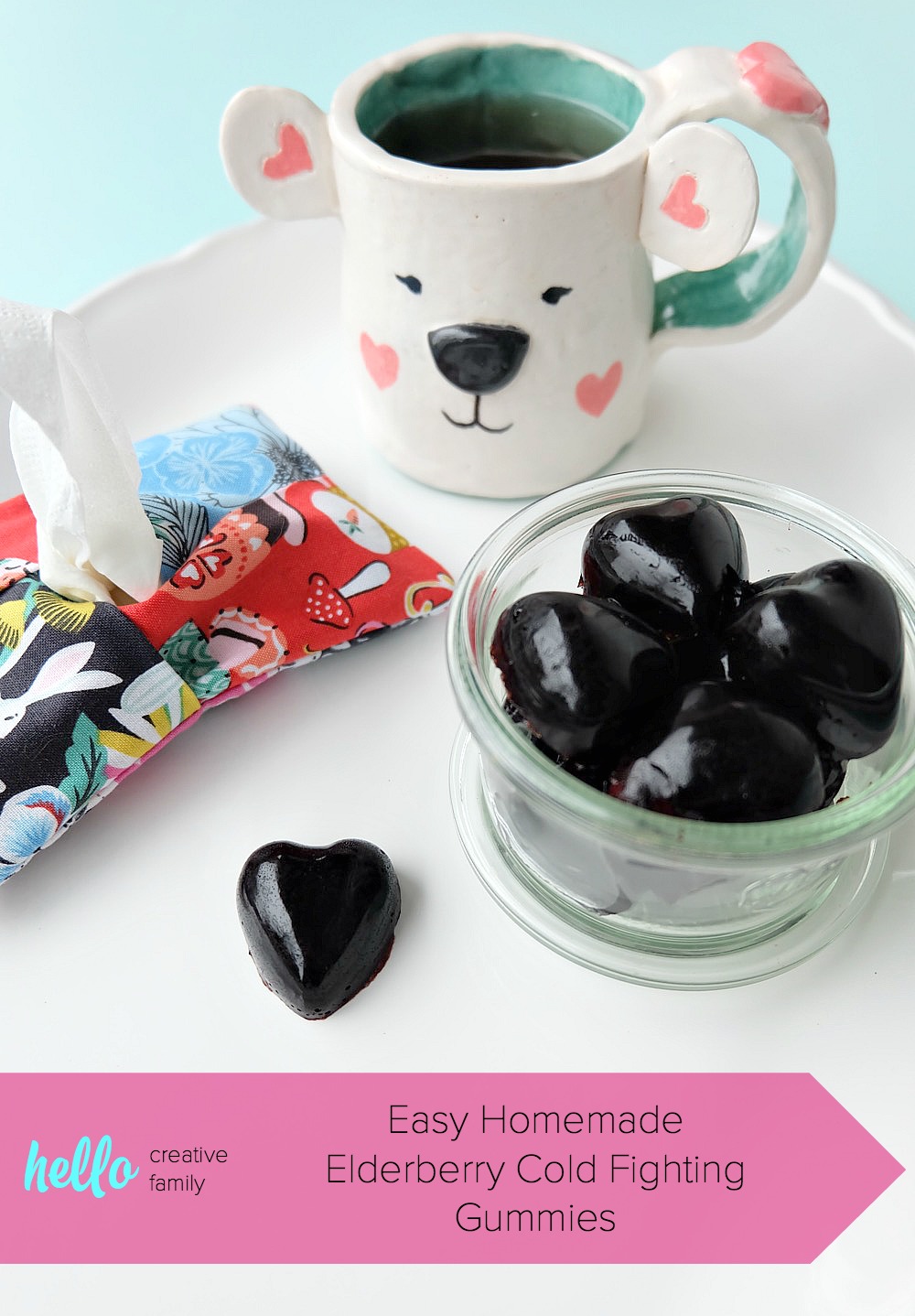 Sooth a sore throat and eliminate cold and flu symptoms with this easy, DIY cold remedy! This Easy Homemade Elderberry Cold Fighting Gummies recipe is great for cold prevention, boosting the immune system, soothing sore throats and helping your body kick a cold fast! Perfect for kids and adults! Also includes a recipe for elderberry syrup. #Recipe #Health #healthandwellness #DIY 
