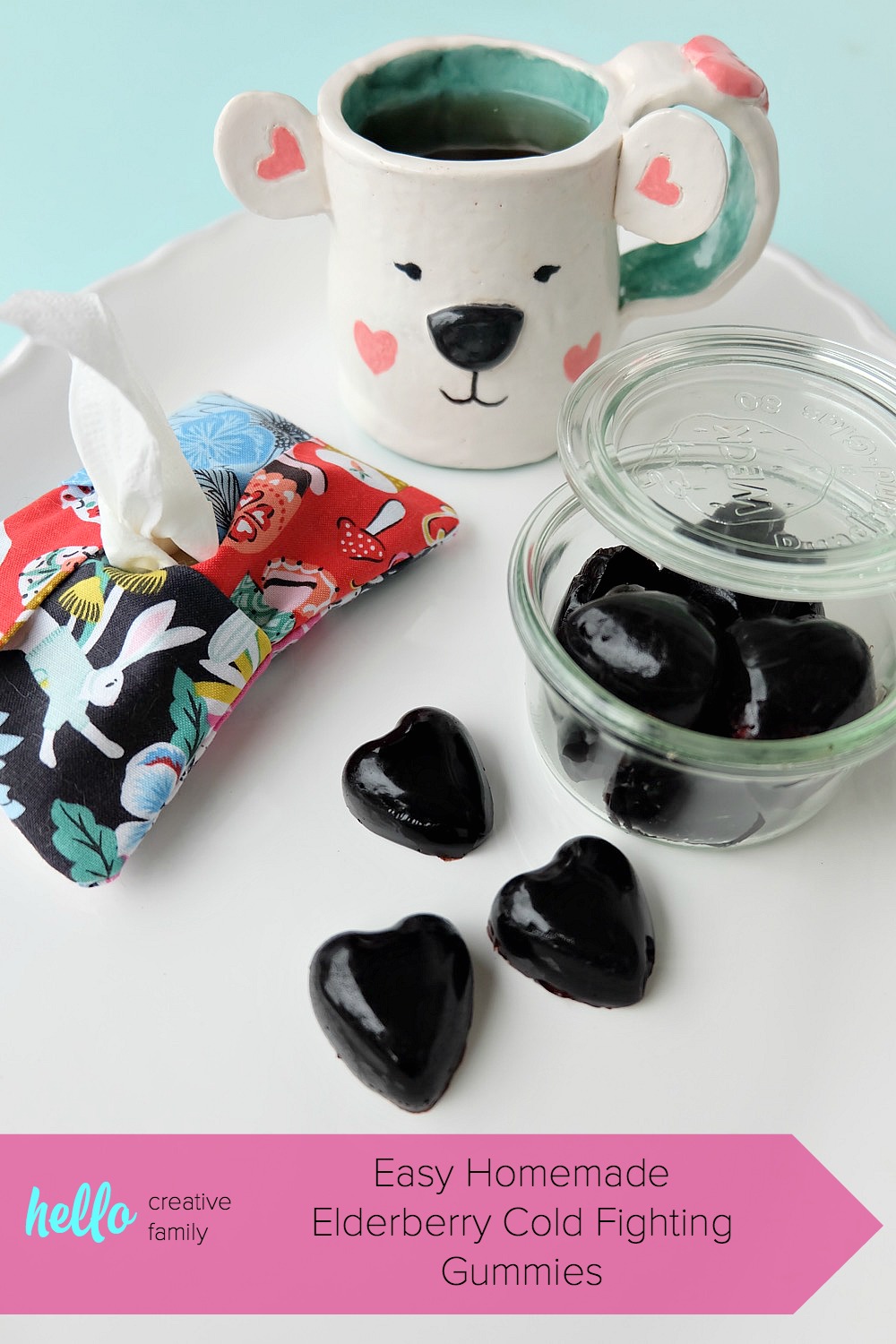 Sooth a sore throat and eliminate cold and flu symptoms with this easy, DIY cold remedy! This Easy Homemade Elderberry Cold Fighting Gummies recipe is great for cold prevention, boosting the immune system, soothing sore throats and helping your body kick a cold fast! Perfect for kids and adults! Also includes a recipe for elderberry syrup. #Recipe #Health #healthandwellness #DIY 