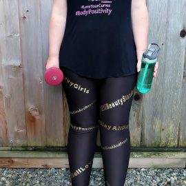 Embrace the curves, love your body, and encourage others to feel the self love with these awesome DIY Body Positive Hashtags Leggings. Perfect for plus sized fitness fashion, this easy project is fun and playful. Made using the Cricut Explore or Cricut Maker and ultra stretchy Cricut SportFlex Iron-On. Free cut file. #ad #CricutStrongBond #CricutMade #Cricut