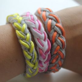 37+ Handmade Gift Ideas For Mom That She's Guaranteed To Love: DIY Braided Shirt Bracelets from Hello Glow