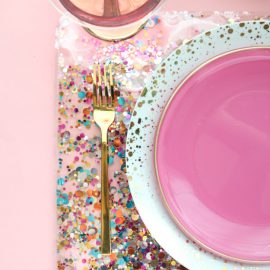 37+ Handmade Gift Ideas For Mom That She's Guaranteed To Love: DIY Confetti Placemats from A Kailo Chic Life