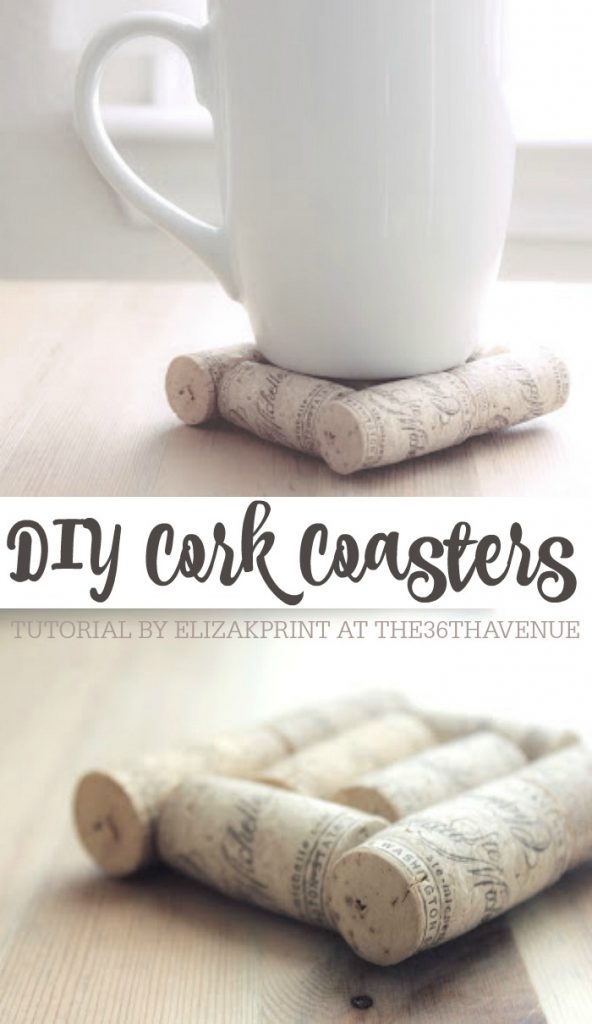 37+ Handmade Gift Ideas For Mom That She's Guaranteed To Love: DIY Cork Coasters from The 36th Avenue