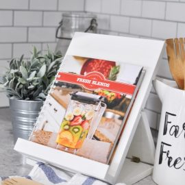 37+ Handmade Gift Ideas For Mom That She's Guaranteed To Love: DIY Foldable Cookbook or iPad Stand from Cherished Bliss