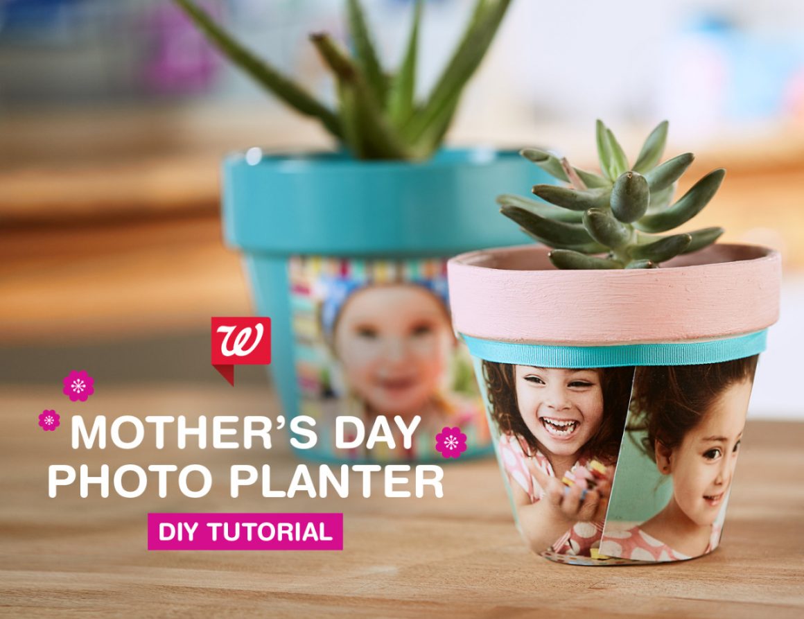 37+ Handmade Gift Ideas For Mom That She's Guaranteed To Love: DIY Mother's Day Photo Planters from Walgreens