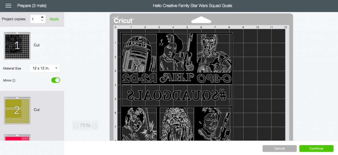 Star Wars fans will flip for this DIY Star Wars Squad Goals shirt design made on the Cricut Maker or Cricut Explore. Let the world know you are down with C-3PO, Princess Leia, R2-D2, Han Solo, Chewbacca and Luke Skywalker! Makes a fantastic handmade gift for Star Wars Fanatics! #CricutMade #CricutStarWars #Cricut #StarWars #MayTheForthBeWithYou