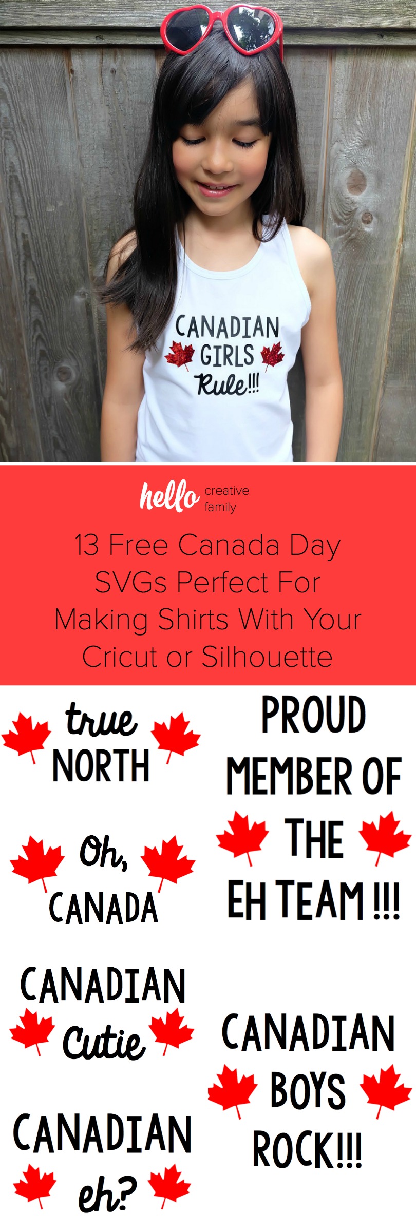 Get ready for Canada Day by making DIY custom shirts for your family and friends! We're sharing 13 Free Canada Day SVG Files that are perfect for making shirts with your Cricut or Silhouette! Get crafting! #CanadaDay #canada #cricut #silhouette