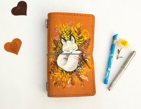 Handmade School Supplies & Accessories You'll Love: Hand Painted Little Fox Notebook from Sanati Factory