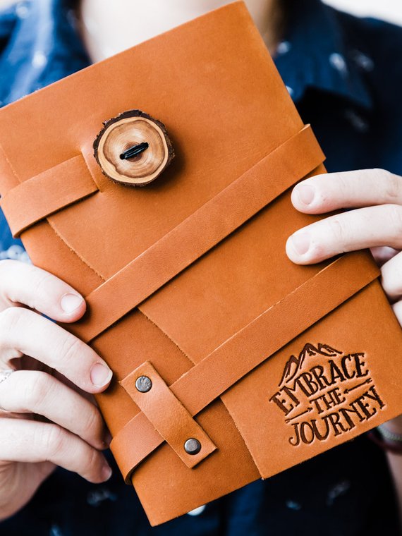 Handmade School Supplies & Accessories You'll Love: Personalized Leather Journal from Portland Leather