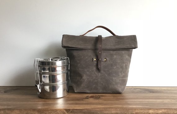 Handmade School Supplies & Accessories You'll Love: Waxed Canvas Lunch Bag with Buckle From Watershed Wax Co