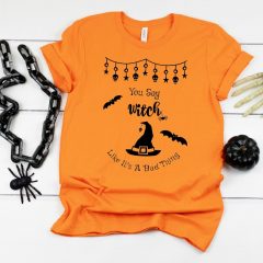 Dowload this Free Halloween SVG File- You Say Witch Like It's A Bad Thing from Hello Creative Family! Make this free cut file with your Cricut, Silhouette or favorite cutting machine for an adorable mug, shirt, tote bag or to use for a last minute Halloween Costume! Makes an easy handmade gift idea! #svg #Cricut #Silhouette #Halloween #witch