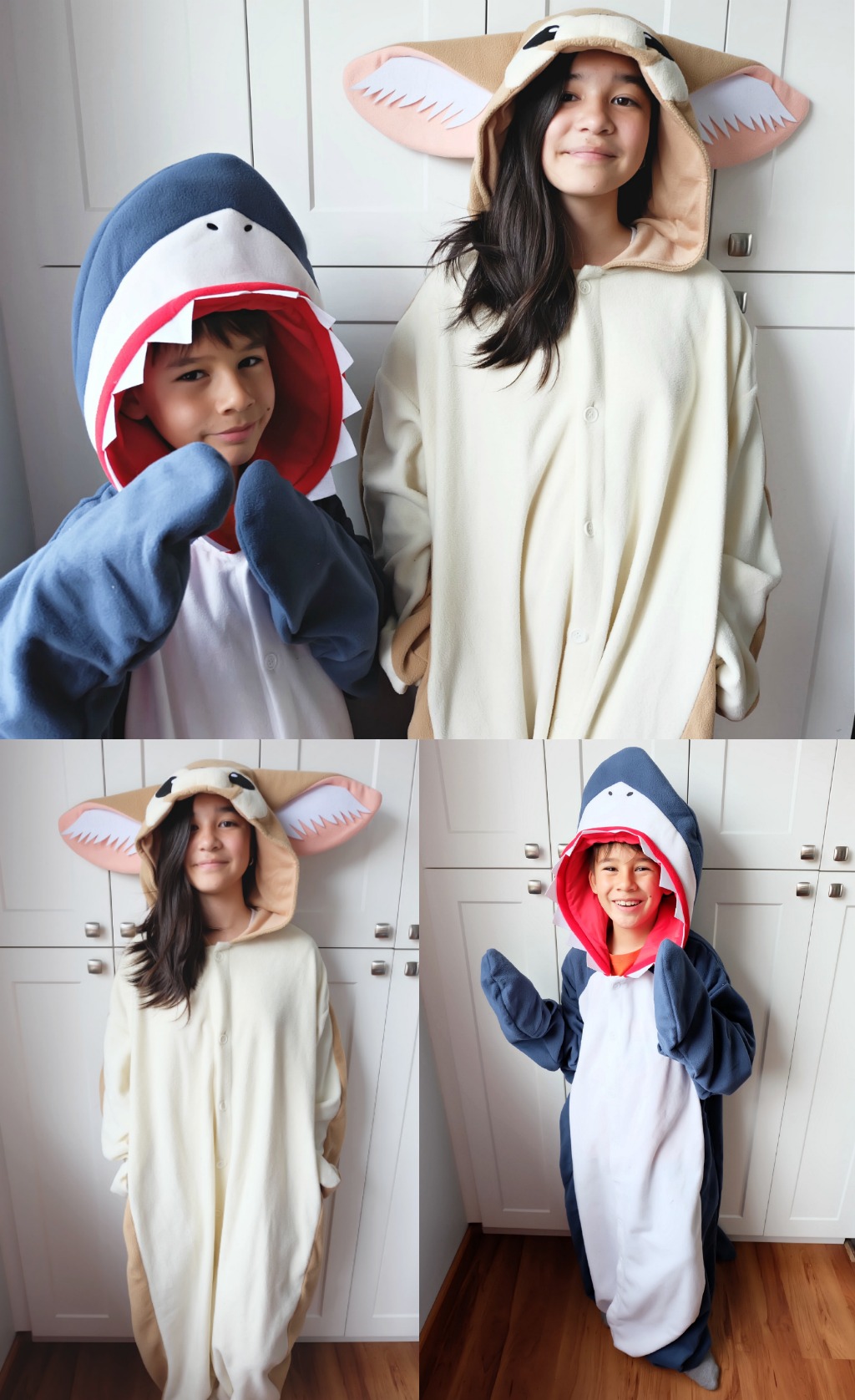 DIY not your thing? Kigurumi has adorable onesies in kid and adult sizes that come in all of your favorite animals and cartoon characters! I love them because like these animal hoodies, they can be worn not just on Halloween but all year long! My kids have the Shark Kigurumi and the Fennec Fox Kigurumi and they love them. I, myself adore this adorable Panda Kigurumi! I think it's probably the cutest panda onesie in the whole wide world! Do you agree?