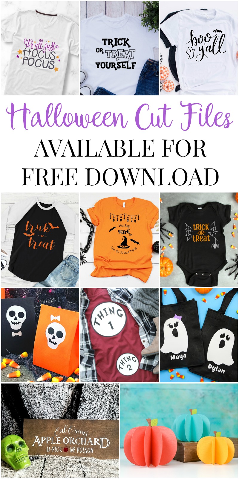 11 Free Halloween Themed SVG Files that you can use for crafting with your Cricut or Silhouette.