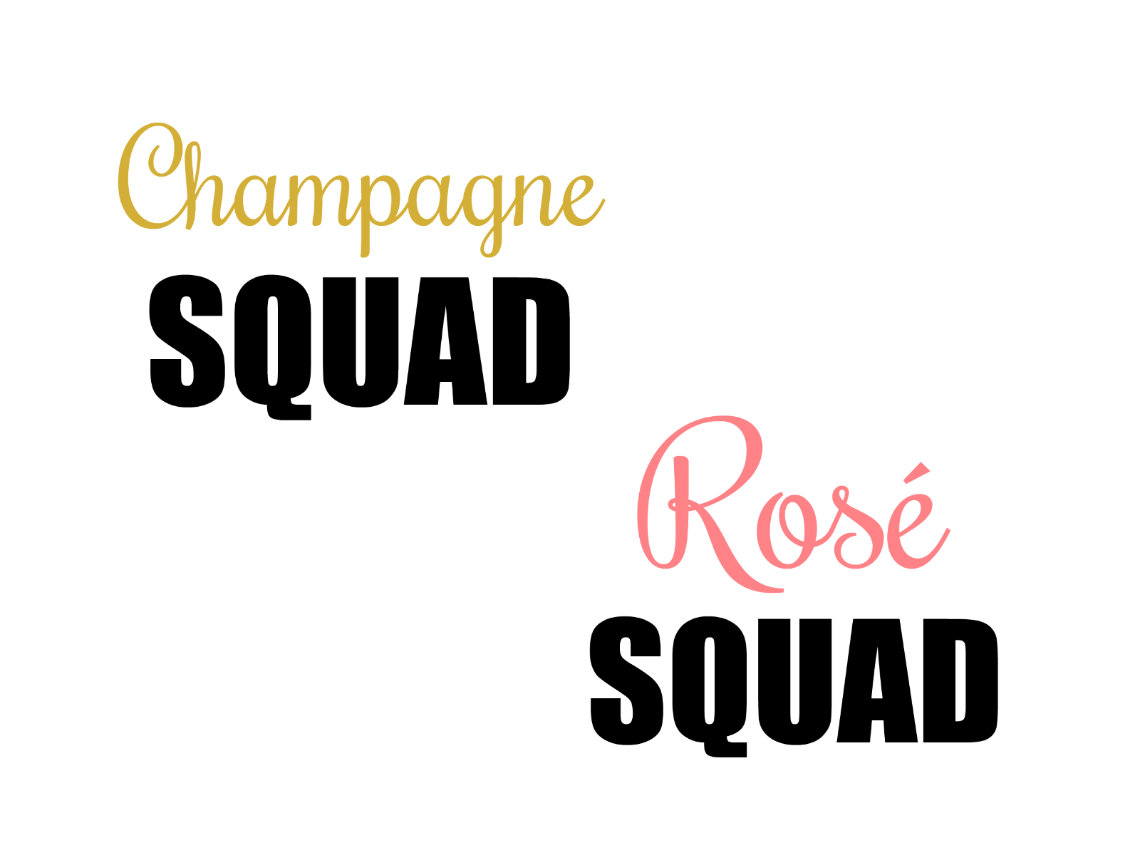  Pull out your Cricut or Silhouette and get crafting with these fun SVG Files! These free Champagne Squad and Rosé Squad cut files are too cute! Perfect for New Year's Eve with girlfriends or DIY bachelorette party shirts! Makes and easy handmade bridal party gift idea too! #Cricut #Silhouette #SVGFiles #FreeSVG #NewYearsEve