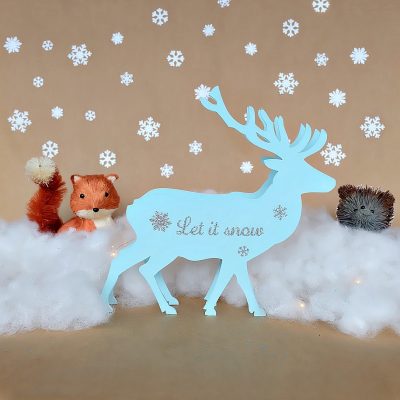 This beautiful DIY reindeer Christmas Ornament is cut using the Cricut Maker! Decorated with "Let It Snow" it makes a beautiful handmade gift idea! This step by step tutorial with photos teaches you how to cut chipboard using your Cricut Maker to make beautiful home decor items. Make handmade reindeer decorations as teacher gifts, gifts for mom, or gifts for a friend. #HandmadeGift #CricutMaker #Christmas #Reindeer #sponsored