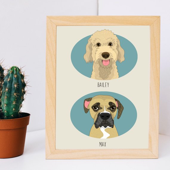 Shop Handmade Holiday Gift Guide: Custom Pet Portraits from Lili DiPrima