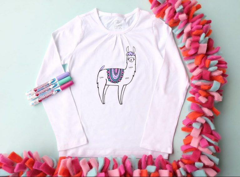 DIY Llama Coloring Shirt- Super Fun and Easy Gift Idea