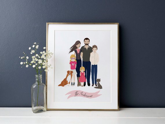 Shop Handmade Holiday Gift Guide:Family Portrait from Cate Paper Co