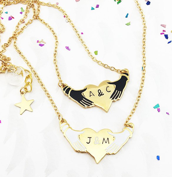 Handmade Holiday Gift Guide: Hands and Heart Personalized Necklace from BonbiForest