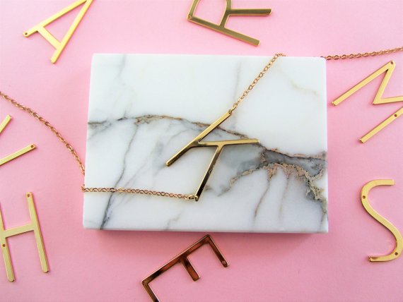Shop Handmade Holiday Gift Guide: Initial Necklace from Madison Honey Vintage