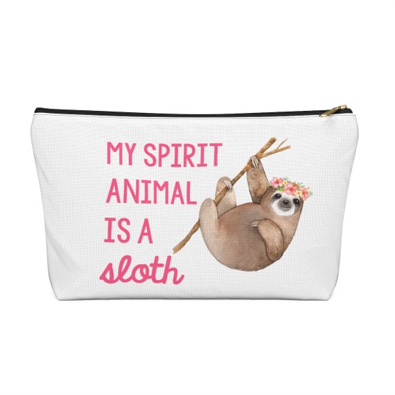 50+ Sloth Crafts, Printables, SVG's, DIY's, Food and Gift Ideas: My Spirit Animal Is A Sloth Zippered Bag from Hello Creative Family