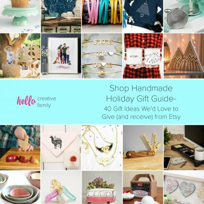 Shop Handmade Holiday Gift Guide- 40 Gift Ideas We'd Love to Give (and receive) from Etsy- Handmade gift ideas for men, women, kids and just about everyone on your shopping list!