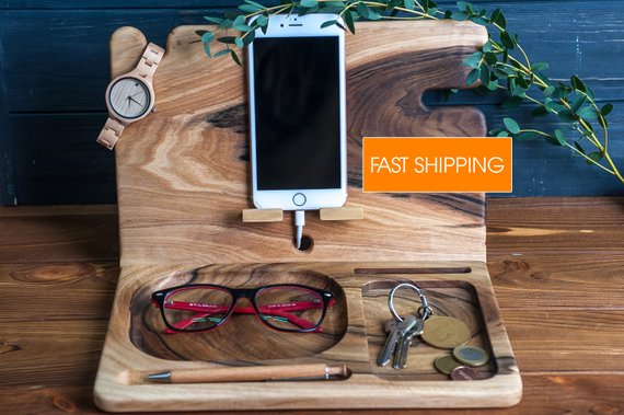 Shop Handmade Holiday Gift Guide: Wood Phone Dock from Polux UA
