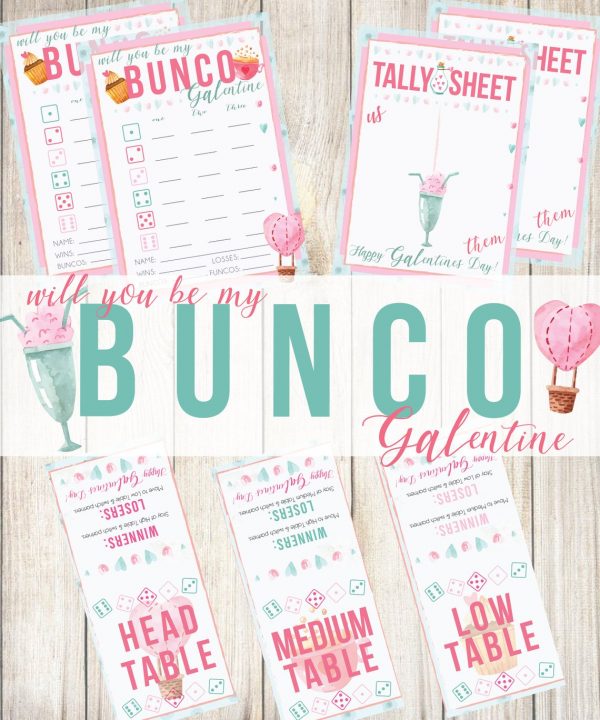 50+ Printable Valentines Day Cards: Bunco Galentine's Day Printable from Froelich Means Happy