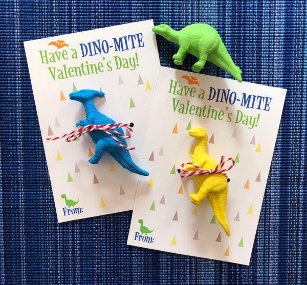 50+ Printable Valentines Day Cards: &nbsp;Dinosaur Toy Printable Valentine from Smart Fox Paper Studio.