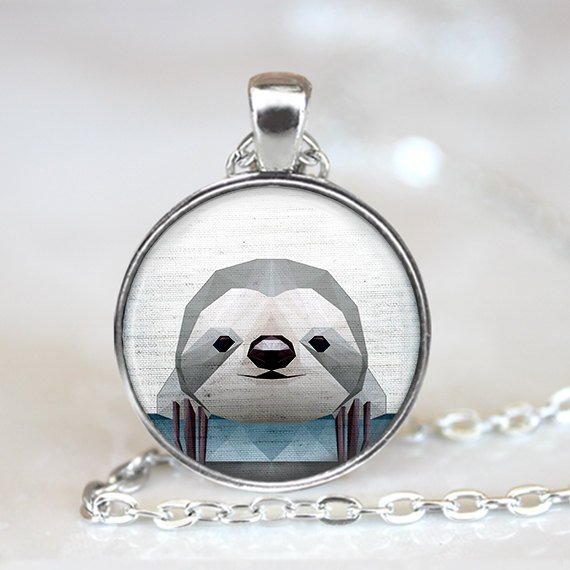 Sloth Crafts, Printables, SVG's DIY's, Food and Gift Ideas: Geometric Sloth Pendant from Art Plus Pendants