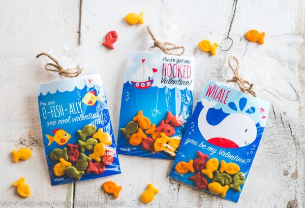50+ Printable Valentines Day Cards- Fun and Creative Ideas for Everyone On Your List: Goldfish Cracker Printable Valentine from Kudzu Monster