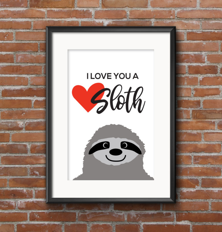 Sloth Crafts, Printables, SVG's DIY's, Food and Gift Ideas: I Love You A Sloth SVG File from Brooklyn Berry Designs