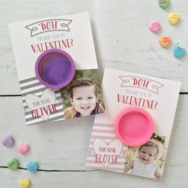 50+ Printable Valentines Day Cards:Personalized Printable Play Dough Valentines From Ollie and Lulu