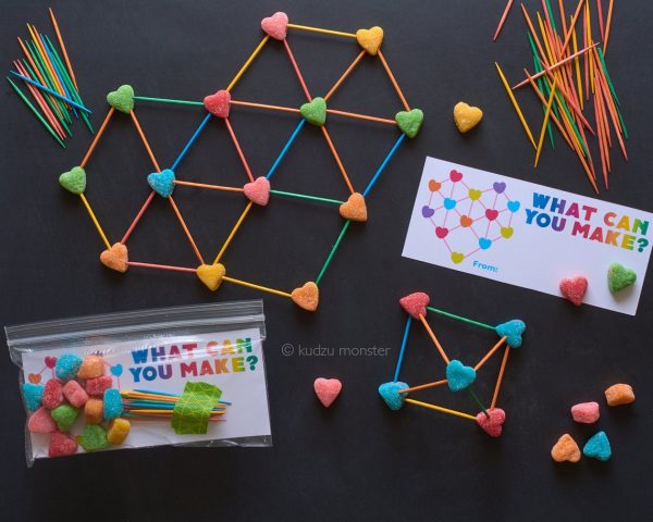 50+ Printable Valentines Day Cards: STEM Valentine's Day Activity Printable from Kudzu Monster