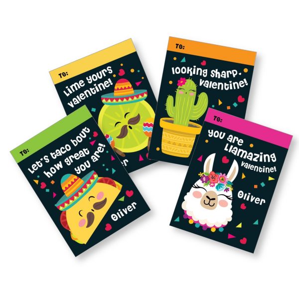 50+ Printable Valentines Day Cards: Taco and Fiesta Printable Valentine's Day Cards from Crazy Fox Paper