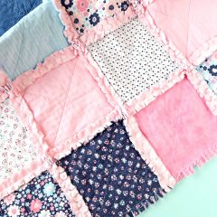 Learn how to make a DIY Rag Quilt using your Cricut Maker! Includes step by step photos, instructions, and a cut file for your Cricut! A great tutorial even if you dont have a Cricut! Learn the easiest way to make a rag quilt. Perfect for handmade gifts including baby shower gifts, birthday gifts and Christmas gifts for your friends and family! #RagQuilt #Cricut #CricutMade #CricutMaker #Sewing #Sponsored