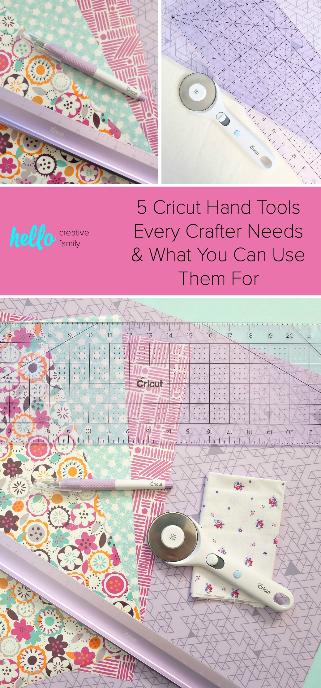 Do you like to craft? We're sharing with you 5 Cricut hand tools that every crafter needs and what you can use them for! Whether you own a Cricut cutting machine, or your still saving up, these tools are essentials for every craft room! We're sharing why we love them and why you need them in your craft life too whether you love working with htv, paper, leather, cardboard or other craft supplies! #Cricut #Sponsored #CraftRoom #CraftTools #Craft #CricutMade 