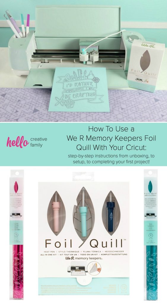 How To Use a We R Memory Keepers Foil Quill With Your Cricut: step-by-step photos and instructions from unboxing, to setup, to completing your first project! It's foiling made easy! #Cricut #CricutMade #FoilQuill #Mink #Foiling #Craft