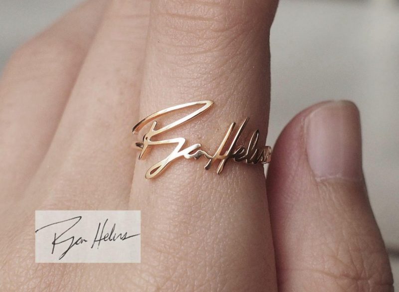 Shop Handmade Mother's Day Gift Ideas For Mom: Actual Handwriting Ring from Grace Personalized