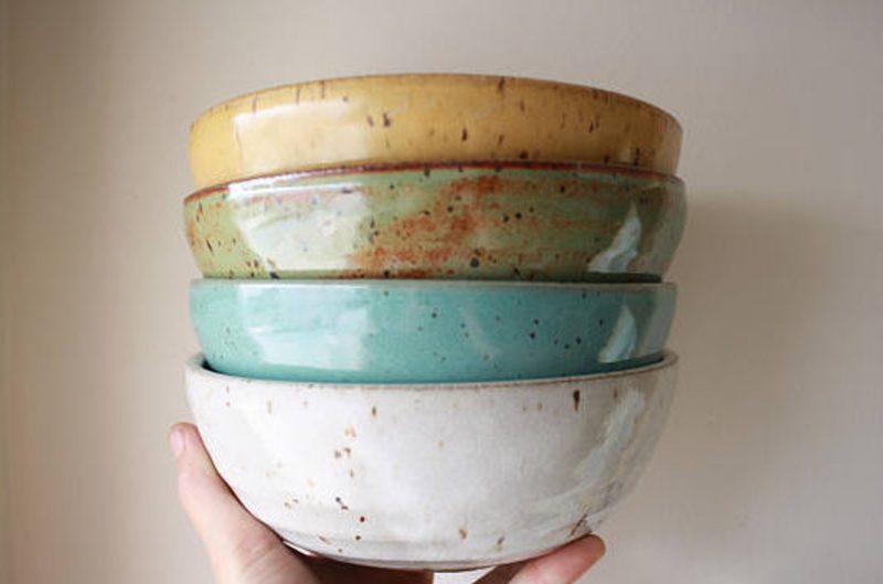 Shop Handmade Mother's Day Gift Ideas For Mom: Custom Made To Order Cereal Bowls from KJ Pottery