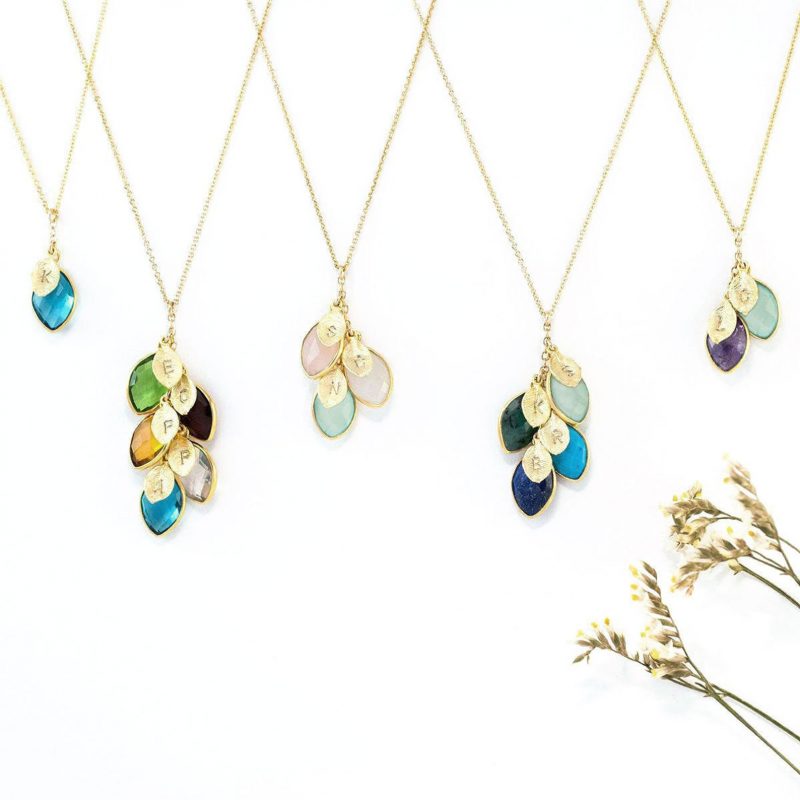 Shop Handmade Mother's Day Gift Ideas For Mom: Family Birthstone Necklace from Delezhen