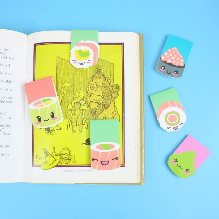 DIY Magnetic Kawaii Sushi Bookmarks