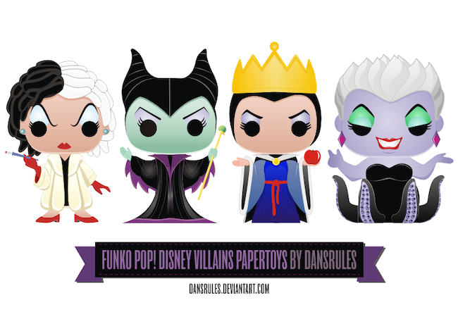 25 Hocus Pocus and Disney Villains SVGs and Printables: Funko Pop Disney Villain Paper Toys Printable from Dansrules