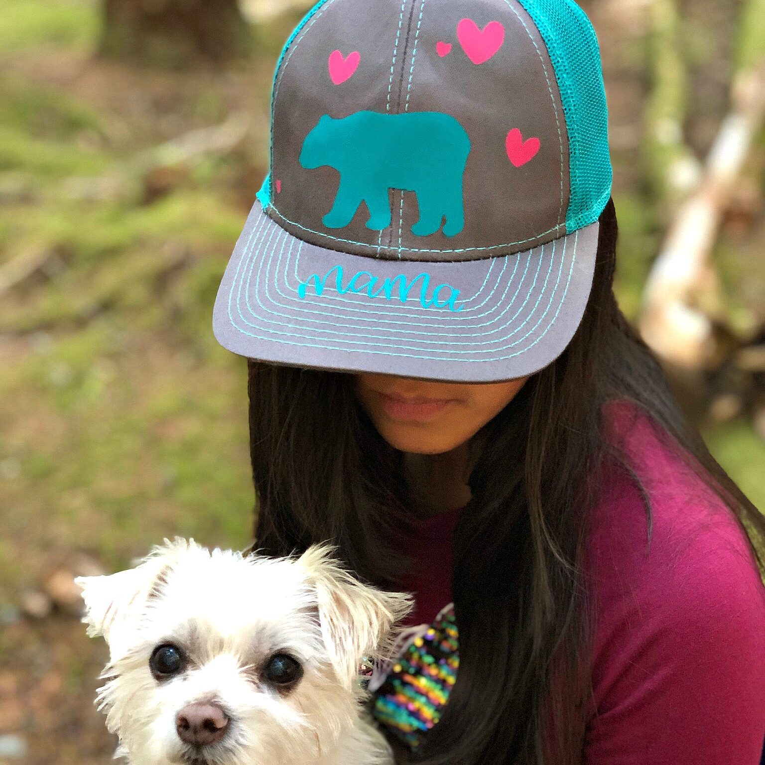 DIY Mama Bear Trucker Hat Cricut 