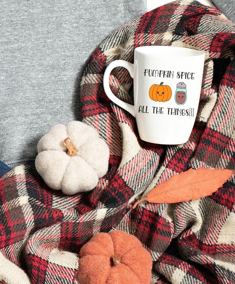 Fall is here and that means pumpkin spice! We're sharing 14 free SVG cut files for fall including a too adorable to be missed Kawaii Pumpkin Spice cut file! Cut these autumn designs using your Cricut or Silhouette. #SVG #Cricut #Silhouette #CutFiles