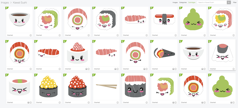 Kawaii Sushi Image Set from Cricut Access