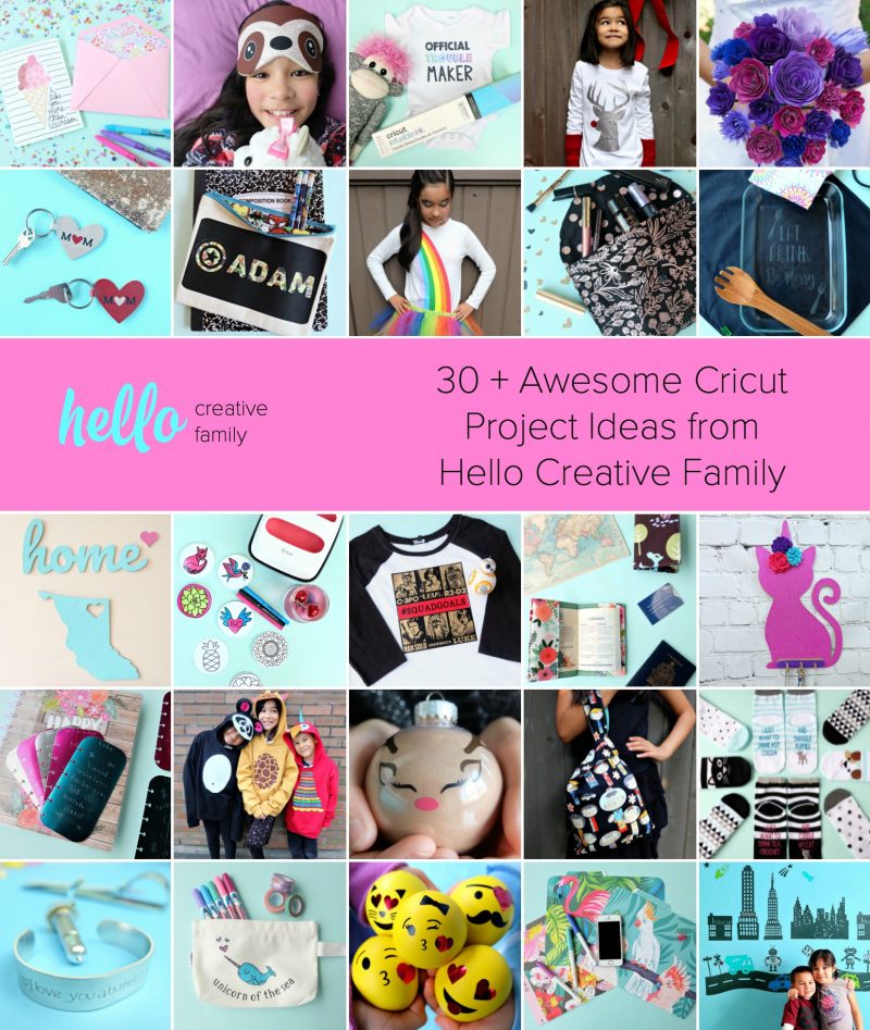 Discover 30 fun and easy projects you can make with your Cricut Maker and Cricut Explore using materials like chipboard, balsa wood, htv, iron-on, paper, vinyl, leather and more! #CricutMade #CricutCreated #CricutCrafts #Sponsored