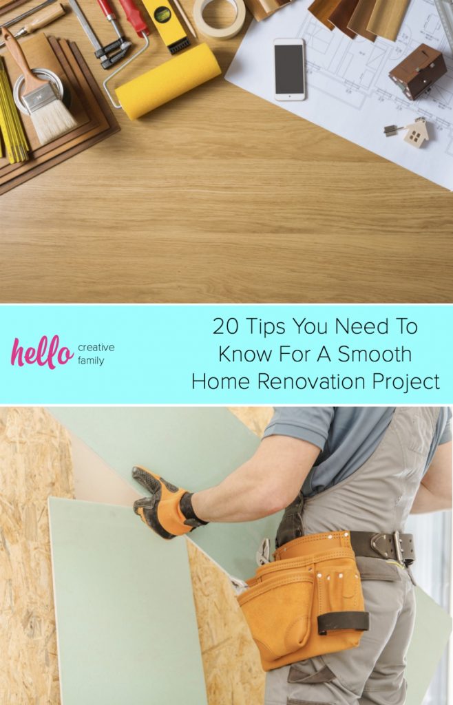 Have a kitchen renovation planned? Remodeling any room of your home can be a daunting task! Check out these 20 tips to ensure a smooth home renovation project! #Homerenovation #remodel #renovation #kitchen #bathroom #DIY