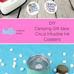 Use your Cricut Maker or Cricut Explore to make a one of a kind camping gift idea! These DIY Cricut Infusible Ink Coasters have campers and camping quotes on them and are the perfect handmade gift for someone who loves to camp! #Sponsored #CricutMade #CricutCreated #HandmadeGift #DIYGift