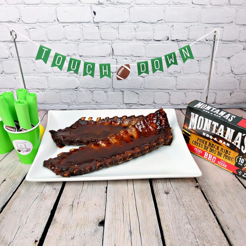 Get your end zone dance ready! We're getting you football season ready with Montana's bbq ribs and 4 free football printables perfect for the super bowl or the grey cup! Includes football bingo, drink cup labels, football napkin wraps and a touchdown banner. #MontanasRibsinSupermarket #sponsored #football #Printables 
