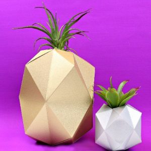 27 Cricut Gift Ideas That Take 1 Hour Or Less To Make: Geometric Pineapple Planter from Mad In Crafts
